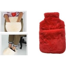 Su Torbası Cepli Kırmızı Peluş Termofor 32,5X17,5CM 1500 ml