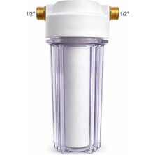 Sediment Filtre Housing Seti | 10” Şeffaf Kap + 5 Mikron Pp Filtre + Anahtar + Pirinç Bağlantı + Teflon Bant| Şebeke Suyu Ön Filtreleme (1)