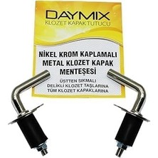 Daymix Metal Klozet Kapak Menteşesi, Üstten Sıkmalı, Nikel Krom Kaplamalı, Klozet Taşları Için Vidalı Montaj Sistemi