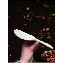 Sert Uçlu Dayanıklı Silikon Kaşık Seti, 28 Cm-22 Cm-20 Cm, Krem