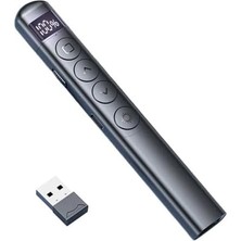 Dijital Ekranlı Şarjlı Lazer Sunum Kumandası Şarj Göstergeli Lazer Powerpoint Laser Pointer Slayt Atlatıcı