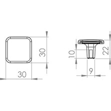 Mutfak ve Banyo Dolabı Kapakları ve Çekmeceler Için Metal Kare Buton Kulp Alüminyum Mobilya Dolap Kulbu Mat Siyah 2 Adet