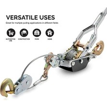 Neıko 02256A Come Along Halatlı Vinç, 5 Ton (4,5 Kg) Çekme Kapasitesi, 3 Ayak, 3 Kanca, Çift Dişli Çarklı Sağlam Güç Kablosu, El Vinç Kablosu, Otomobil Kaldırma Çekici, Kurtarma Ekipmanı
