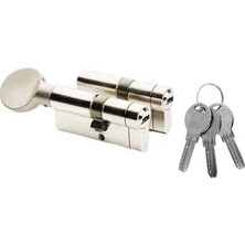 Kilit 264 Ortak Anahtarlı Tuzaklı 2'li Set (Ktbs + Ktbsm) Kilit Göbeği, Tuzaklı Silindir 2'li Set, Barel (68 Mm, Nikel)
