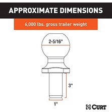 Curt Manufacturing 40021 2 5 16 In Cap Krom Trailer Ball