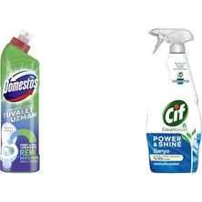 Domestos Tuvalet Temizleyici Renk Değiştiren Tuvalet Uzmanı Kireç Çözücü 750 ml 1 Adet(1) Cif Power Cleanboost Sprey Temizleyici Banyo Için Temizleyici ve Kireç Çözücü 750 Ml(3)
