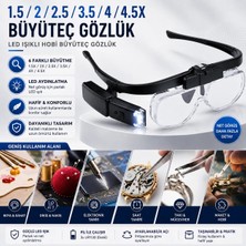 Şarjlı Işıklı Gözlük Büyüteç 3 Lensli Okuma Kuyumcu Gözlüğü Saatçi Onarımı Dokuma Sanatı