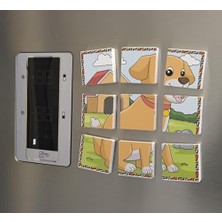 Manyetik Blok Çift Taraflı 9 Parçalı Mıknatıslı Puzzle 2 Görsel Köpek-Eşek