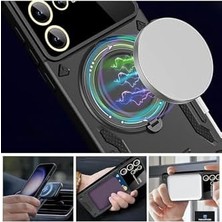 Galaxy S24 Fe Için ile Uyumlu Kılıf Kamera Korumalı Açılıp Kapanabilen Dikey ve Yatay Standlı 360 Derece Dönebilen Stand Darbelere Dayanıklı Koruyucu Renkli Tank Kapak
