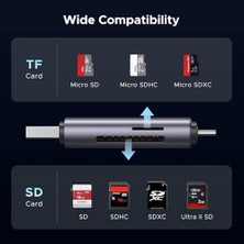 USB 3.2 Type-C ve Usb-A Otg Sd ve Micro Sd Hafıza Kart Okuyucu
