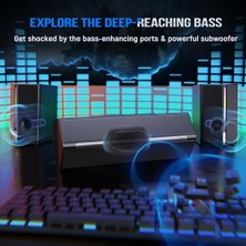 Ampligame A22 Rgb Gaming Hoparlör - Subwoofer'lı Pc Ses Sistemi - 3.5mm Aux Girişli - Masaüstü ve Tv Uyumlu
