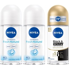 Kadın Roll On Deodorant Fresh Natural 48 Saat Anti-Perspirant Koruma (50 Ml) X2 + Kadın Roll On Deodorant & Invisible Ipeksi Pürüzsüzlük 48 Saat Anti-Perspirant Koruma 50ML