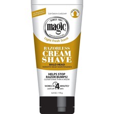 Newmagic Sihirli Razorless Krem Tıraş, Kel Kafa Pürüzsüz Baş Bakımı, Hafif Taze Koku 6 Oz
