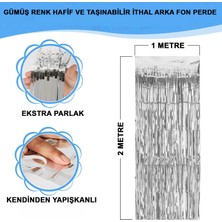 FT Tasarım Gümüş Metalize Saçaklı Fon Perde