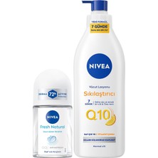 Q10 Sıkılaştırıcı Nemlendirici Vücut LOSYONU400ML ve Kadın Mini Roll-On Deodorant Fresh Natural 25ML