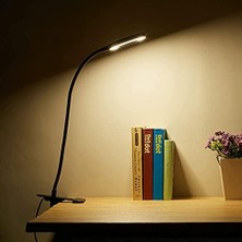 Akrobat Masa Lambası USB Girişli Göz Koruyucu Klipsli Masaya Sabitlenen Ayarlanabilir Işık Seviyesi Çok Fonksiyonlu LED Masa Lambası Sarı Beyaz Gün Işığı 3 Modlu Masa Lambası Çalışma Lambası