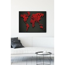 (PSTER13943) Yazılı Dünya Haritası Çerçeveli Tablo (50X70CM)
