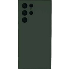 Mey Ithalat®  Samsung Galaxy S22 Ultra Kılıf Nano Içi Kadife Silikon - Koyu Yeşil