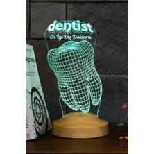 Diş Hekimi Için 3D Dentist LED Lamba - Diş Doktoruna Özel Hediyesi Kişiye Özel Tasarım
