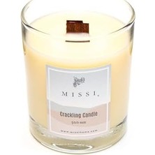 Ahşap Fitilli Palo Santo Kokulu Ekru Cracklıng Vegan Mum (Çıtırtılı)