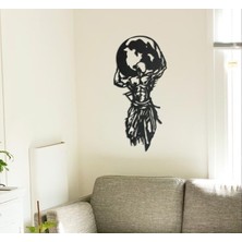 Atlas Metal Duvar Dekoru – Modern Estetik Dekoratif Set – Büyük Asılı Heykel – Dış Mekan Panel Sanatı ve Rustik Poster (23-50CM)