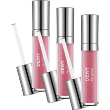 Dewy Lip Glaze Parlak & Dolgun Görünüm Veren Yapışmayan Dudak Parlatıcısı (3 Paketi)