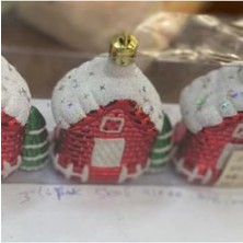3 Adet 8.5 cm Yılbaşı Dağ Evi Dilek Ev Çam Ağacı Süsü Parti Yılbaşı Süslemeleri,kırmızı 3492023275638