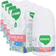 SIVENO%100 Doğal Roll-On Teen Genç Kız Deodorant Ter Kokusu Önleyici Bitkisel Lekesiz Vegan 50 ml (4 Paketi)