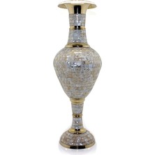 FT Tasarım Pirinç Sedefli Vazo 35 Cm