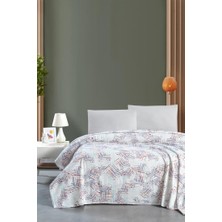 Karla Tek Kişilik Pike Yatak Örtüsü 170 x 230 CM%100 Pamuk Geometrik Desenli Bej