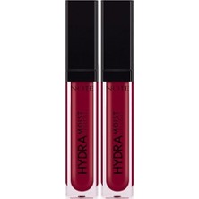 Cosmetics Hydramoist Lipgloss 10 Whisper Nemlendirici Dudak Parlatıcısı, Bordo (2 Paketi)
