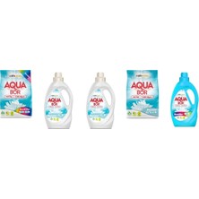 Aquabor Doğal Mineralli 4 kg Renkliler + Sıvı Beyaz + Sıvı Beyaz  + 4 kg Beyaz + Sıvı Renkliler 5 Li Set