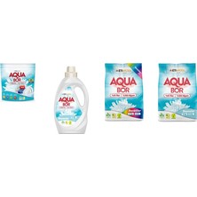 Aquabor Doğal Mineralli Tablet + Sıvı Beyaz + 4 kg Renkliler + 4 kg Beyaz 4 Lü Set