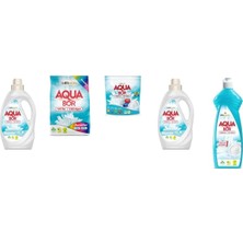 Aquabor Doğal Mineralli Sıvı Beyaz  + 4 kg Renkliler + Tablet + Sıvı Beyaz + Elde Bulaşık 5 Li Set