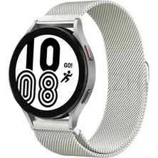 Galaxy Watch 4 Metal Mıknatıslı Kordon  Gümüş