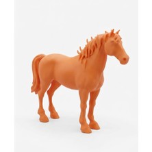 Demirhan3D 🐎🔥 Kii Rin Turuncu At Figürü | Efsanevi Dekoratif Masaüstü Heykeli | 35×138×110 mm 🧡✨