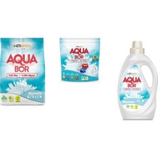 Aquabor Doğal Mineralli 4 kg Beyaz + Tablet + Sıvı Beyaz 3 Lü Set