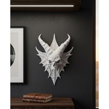 Demirhan3D 🕯️ Eldritch Relic Demon Duvar Dekoru | ⚪ Beyaz 22 cm Koleksiyon Figürü