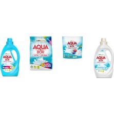 Aquabor Doğal Mineralli Sıvı Renkliler + 4 kg Renkliler + Tablet + Sıvı Beyaz 4 Lü Set
