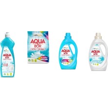 Aquabor Doğal Mineralli Elde Bulaşık + 4 kg Renkliler + Sıvı Renkliler + Sıvı Beyaz  4 Lü Set