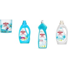 Aquabor Doğal Mineralli Tablet + Sıvı Renkliler + Elde Bulaşık + Sıvı Beyaz  4 Lü Set
