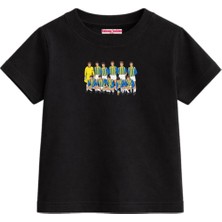 Rabona Fashion 103 Gollük Efsane Sarı Lacivert Kadro Çocuk T-Shirt