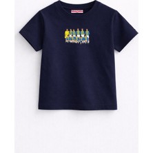 Rabona Fashion 103 Gollük Efsane Sarı Lacivert Kadro Çocuk T-Shirt