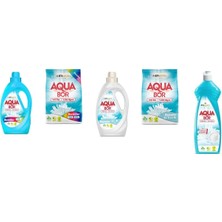 Aquabor Doğal Mineralli Sıvı Renkliler + 4 kg Renkliler + Sıvı Beyaz  + 4 kg Beyaz + Elde Bulaşık 5 Li Set