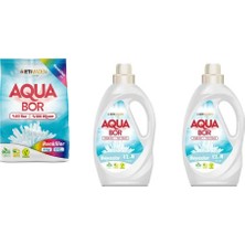 Aquabor Doğal Mineralli 4 kg Renkliler + Sıvı Beyaz + Sıvı Beyaz  3 Lü Set
