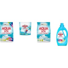 Aquabor Doğal Mineralli 4 kg Renkliler + Tablet + 4 kg Beyaz + Sıvı Renkliler 4 Lü Set