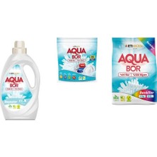 Aquabor Doğal Mineralli Sıvı Beyaz + Tablet + 4 kg Renkliler 3 Lü Set