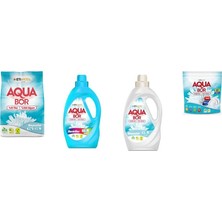 Aquabor Doğal Mineralli 4 kg Beyaz + Sıvı Renkliler + Sıvı Beyaz  + Tablet 4 Lü Set