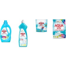Aquabor Doğal Mineralli Sıvı Renkliler + Elde Bulaşık + Tablet + 4 kg Renkliler 4 Lü Set