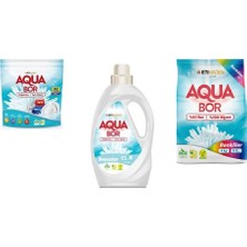Aquabor Doğal Mineralli Tablet + Sıvı Beyaz  + 4 kg Renkliler 3 Lü Set